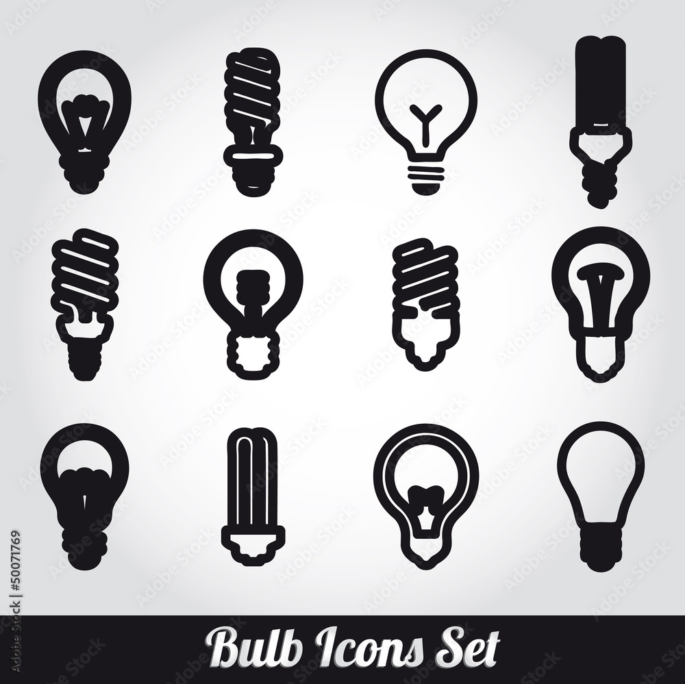 Light bulbs. Bulb icon set Light bulbs. Bulb icon set
