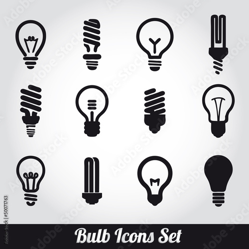 Light bulbs. Bulb icon set