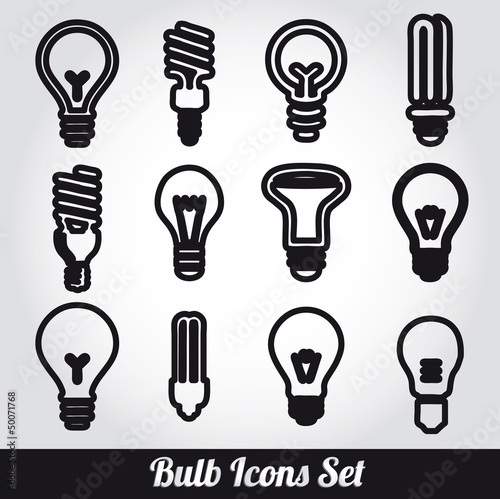 Light bulbs. Bulb icon set