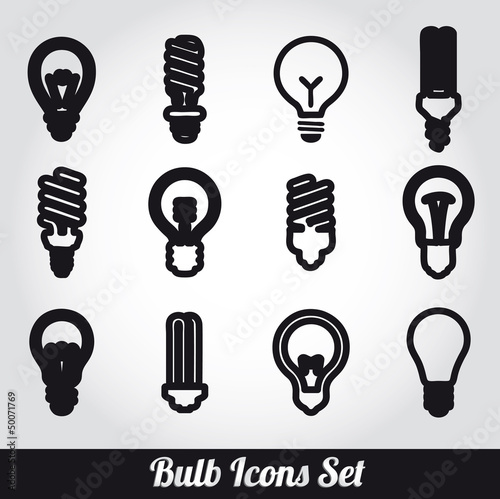 Light bulbs. Bulb icon set