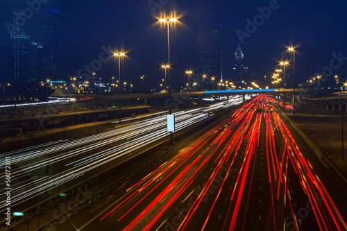Canvas Print Nightlife in Dubai Marina. UAE. November 14, 2012