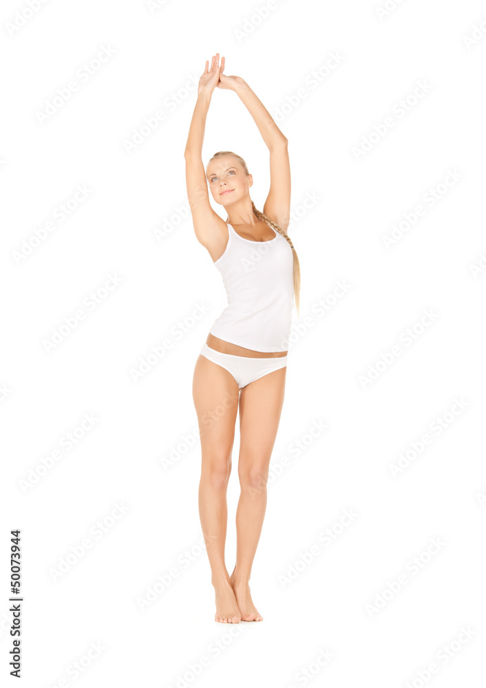 beautiful woman in cotton underwear beautiful woman in cotton underwear