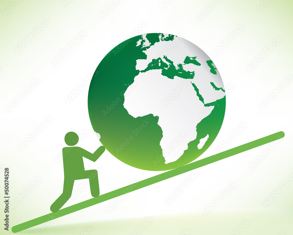 man pushing the earth man pushing the earth