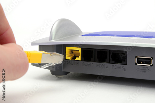 Fotografie DSL-Routeranschluss