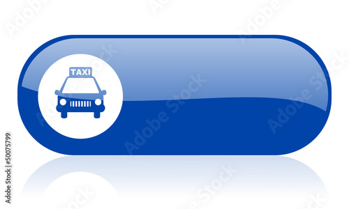 taxi blue web glossy icon