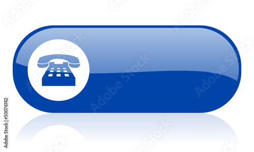 phone blue web glossy icon