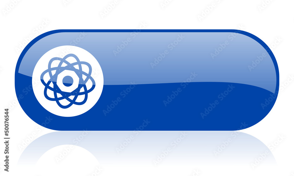 atom blue web glossy icon atom blue web glossy icon