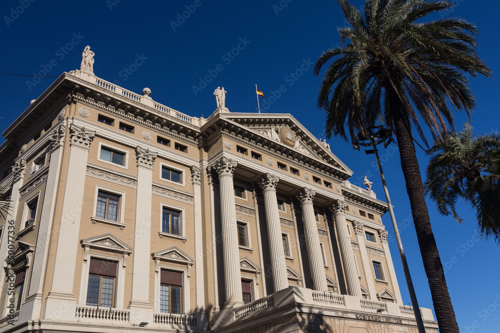 The building of the military government. Barcelona, Catalonia, S