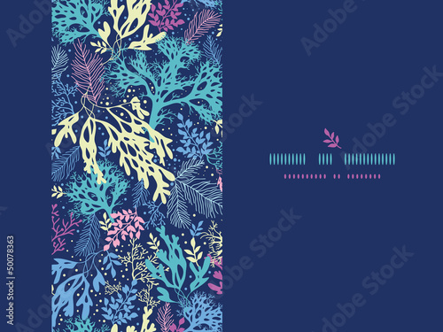 Vector underwater seaweed horizontal seamless pattern background