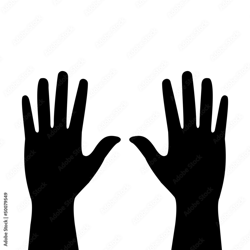 Obraz premium two hands on a white background