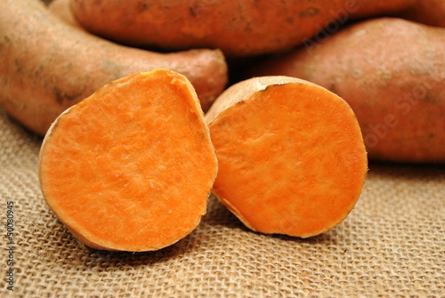 Sweet Poatoes Over Burlap photo