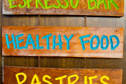Healthy Food Wood Sign