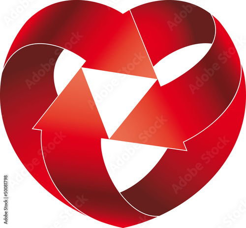 Recycled heart symbol