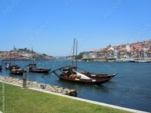 Old city and the banks of the Douro river in Porto
