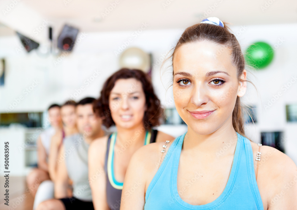 Group of smiling people at the gym Group of smiling people at the gym