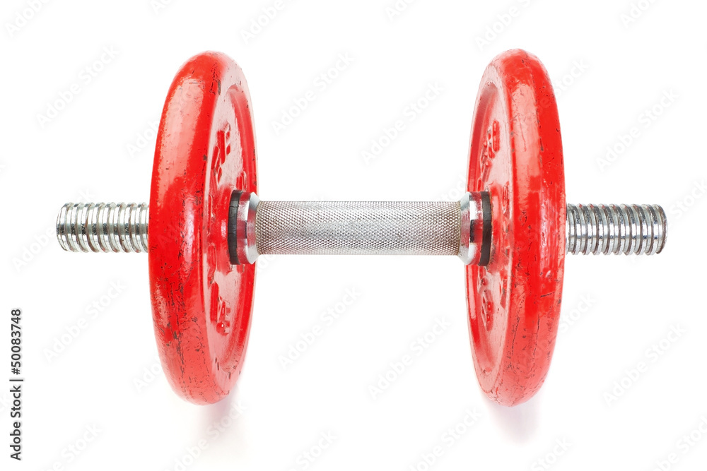Obraz premium Dumbbells fitness on a white background.