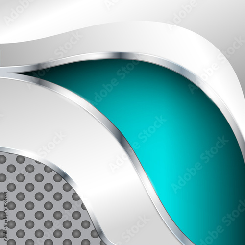 Abstract metallic background with turquoise element