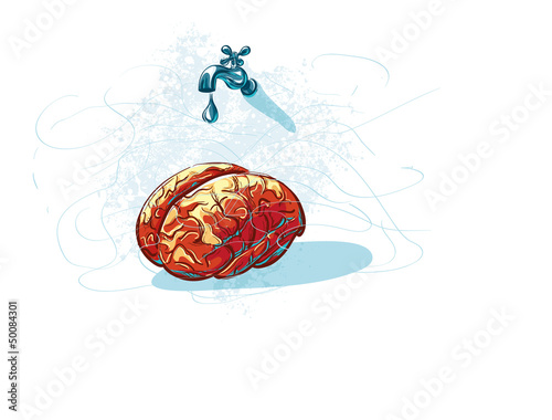 Funny vector does not drip on the brain