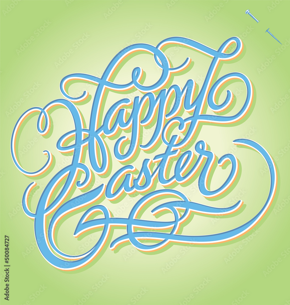 HAPPY EASTER hand lettering (vector)