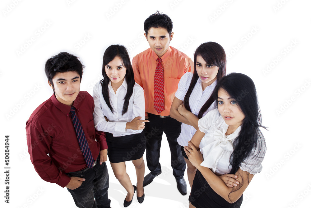 Confident business team isolated