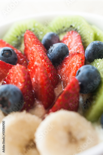 yogurt with banana  kiwi and berries