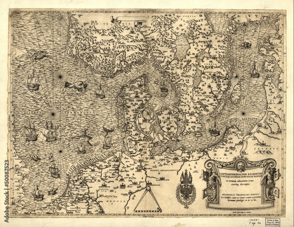 Naklejka premium Old map