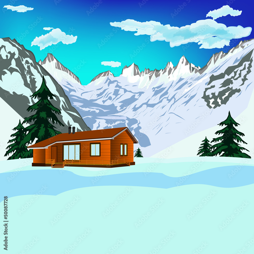 Winter rest in Alpine resorts.Nature landscape