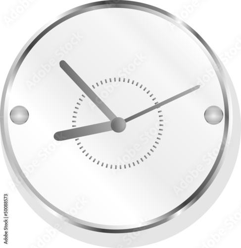 metallic clock icon design
