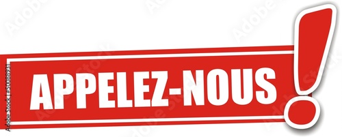 étiquette appelez-nous
