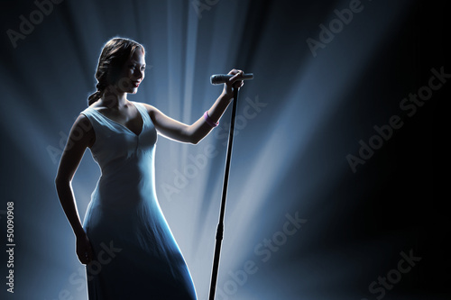 Female singer on the stage