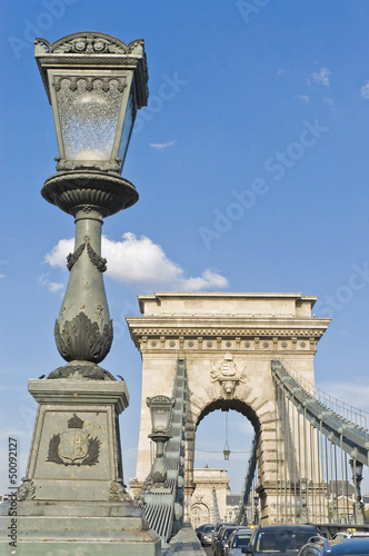 Chain Bridge at Budapest, Hungary