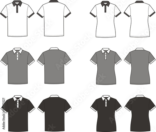 Vector illustration of polo t-shirts. Different colors