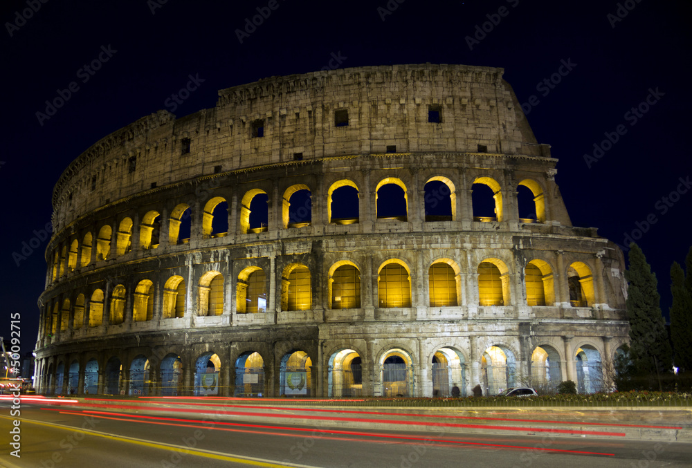 Colosseum in Rome by night, Italy