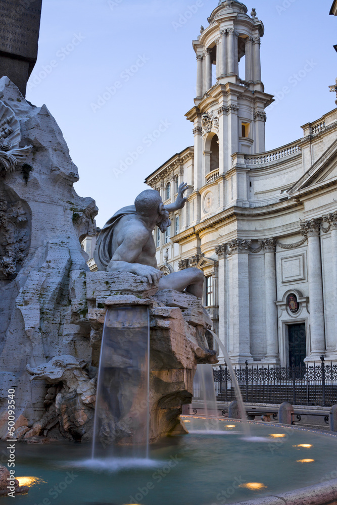 Fototapeta premium Detail of Bernini fountain, Rome, Italy