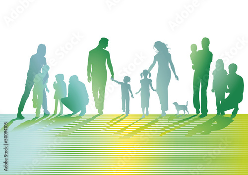 Familien auf der Wiese