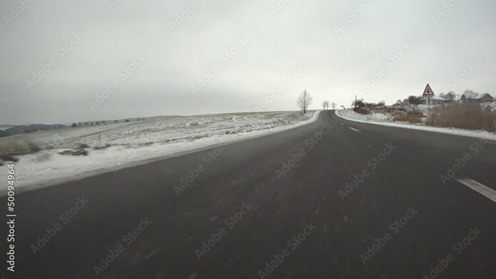 Driving car on snow Driving car on snow