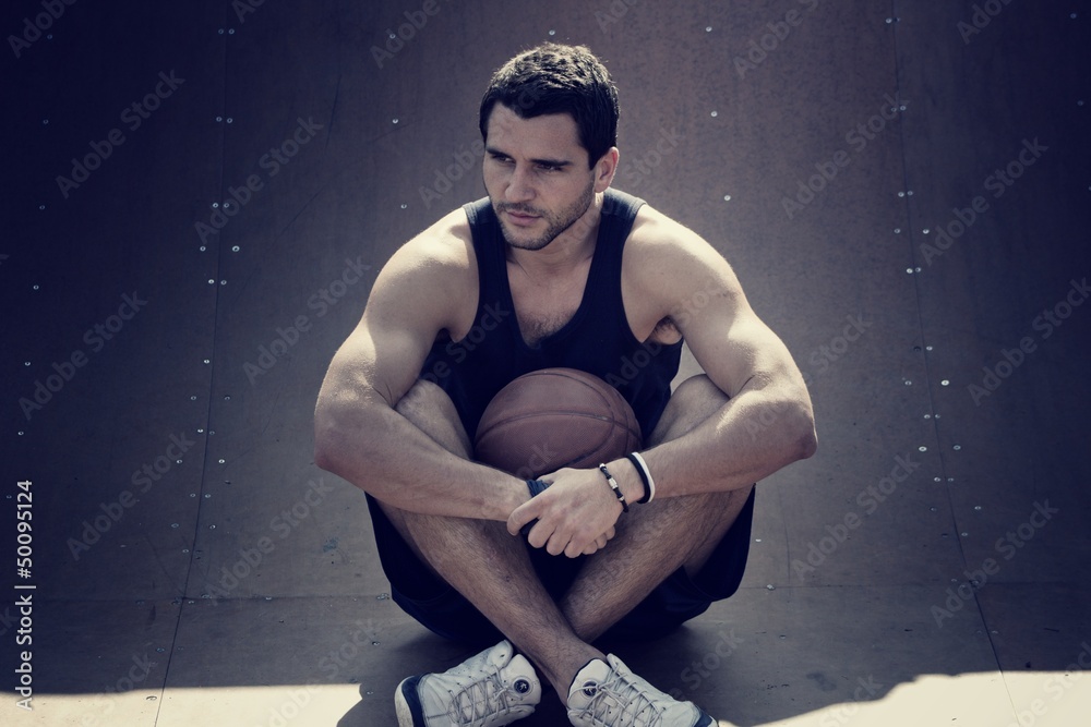 Handsome guy after a fitness session