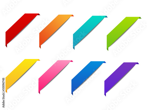 Free Download Set of color corner ribbons - GFXLoad