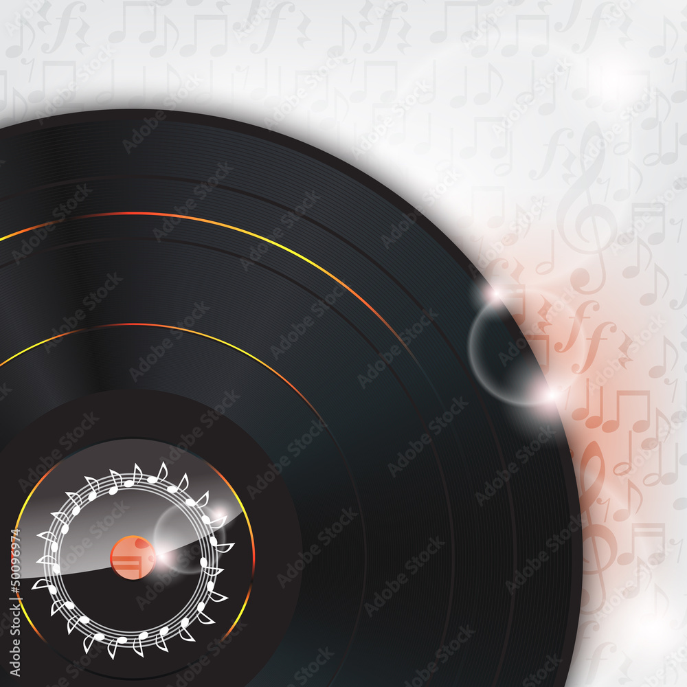Obraz premium Music Background with a Glow vinyl plate