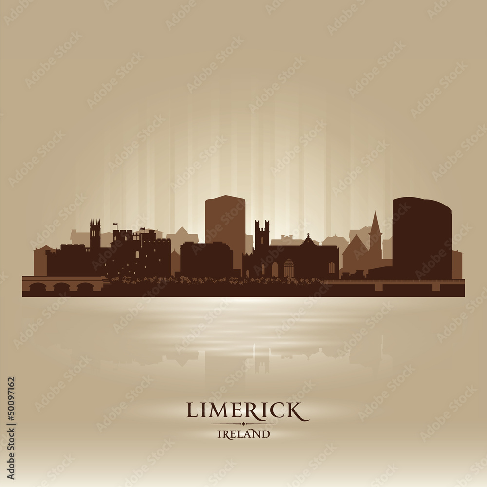 Limerick Ireland skyline city silhouette