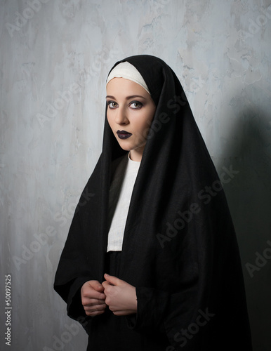 beautiful girl in nun outfit
