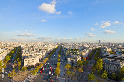 skyline of Paris from place de l’Étoile, France