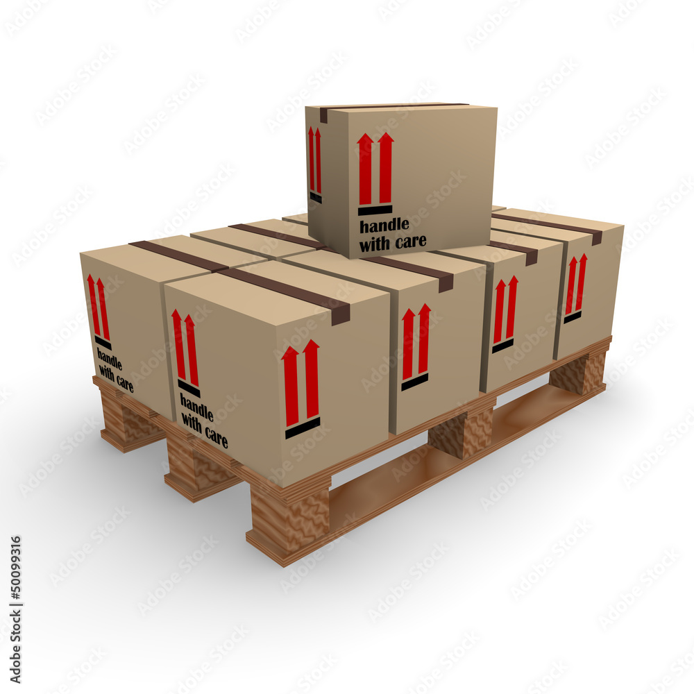 Cardboard boxes on a pallet Stock Illustration | Adobe Stock