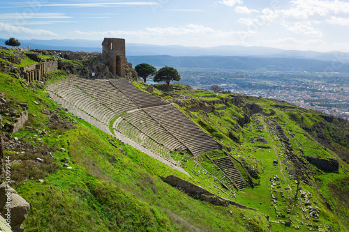 Amphitheater in the ancient city of Pergamon, Bergama, Turkey