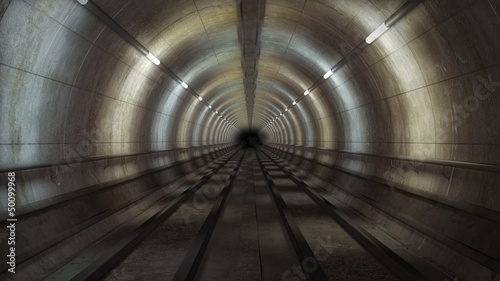 Train metro tunnel loop