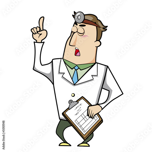 Cartoon Doctor with Clipboard