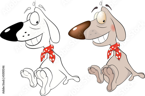 The hunting dog. Cartoon