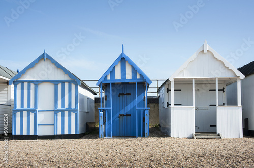 Colorful Beach huts at Southend on Sea, Essex, UK. © mparratt