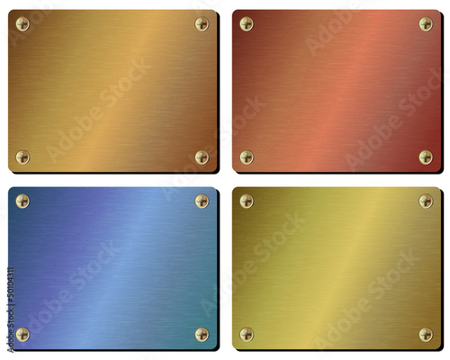Realistic set of metal plates