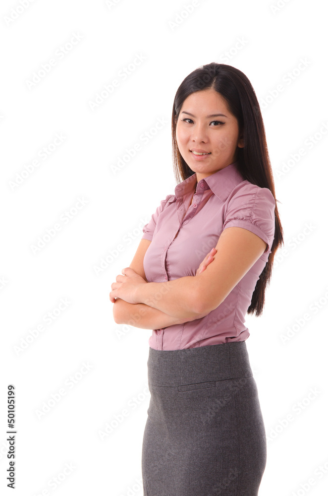 Smiling Asian Chinese Business Woman. Businesswoman in pink smil Smiling Asian Chinese Business Woman. Businesswoman in pink smil
